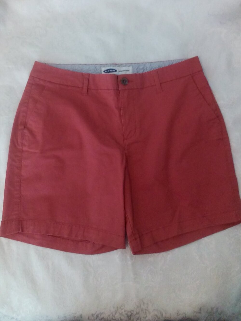 OLD NAVY SZ 8 EVERYDAY SHORT COTTON DAR DUSTY PINK POCKETS MOSTLY COTTON